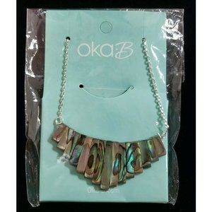 NEW - Oka B Necklace Seashell Strands Pretty Costume Beach Jewelry Silver Tone